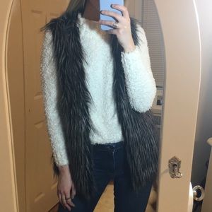 Forever 21 long faux fur vest
